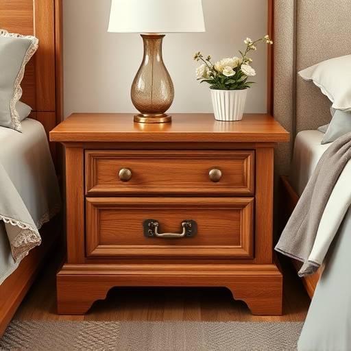 Criado-mudo de madeira com gaveta e design cl√°ssico, perfeito para complementar a decora√§√£o do quarto.